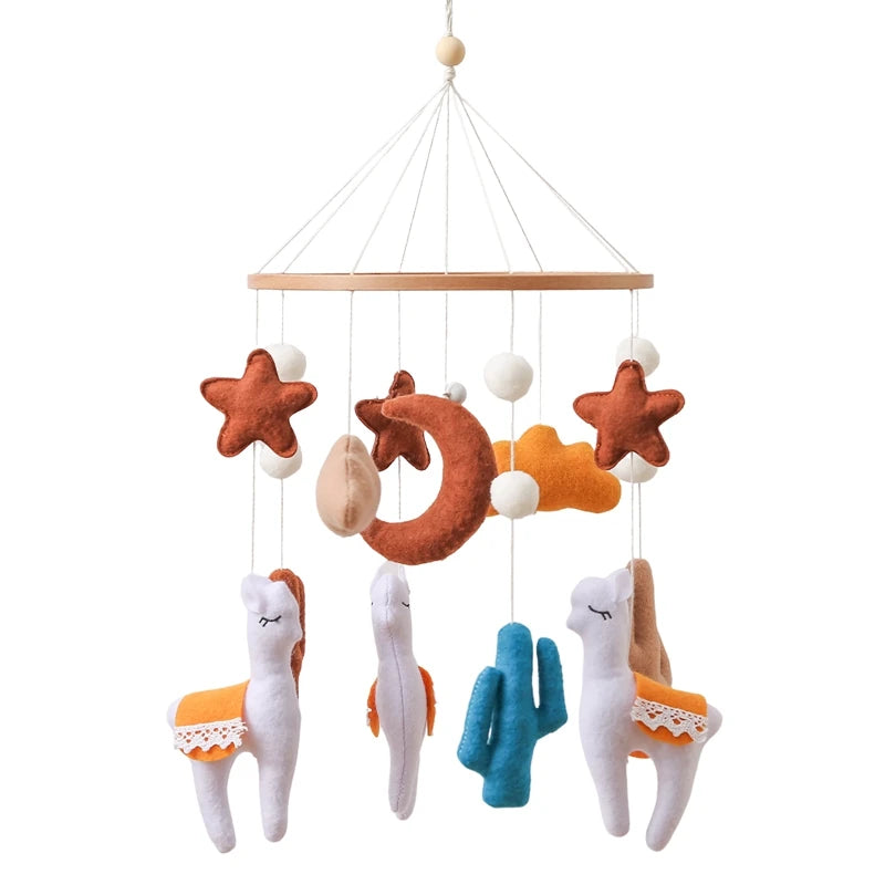 Cartoon Bear Crib Mobile – Soft Felt Music Bell for Newborns