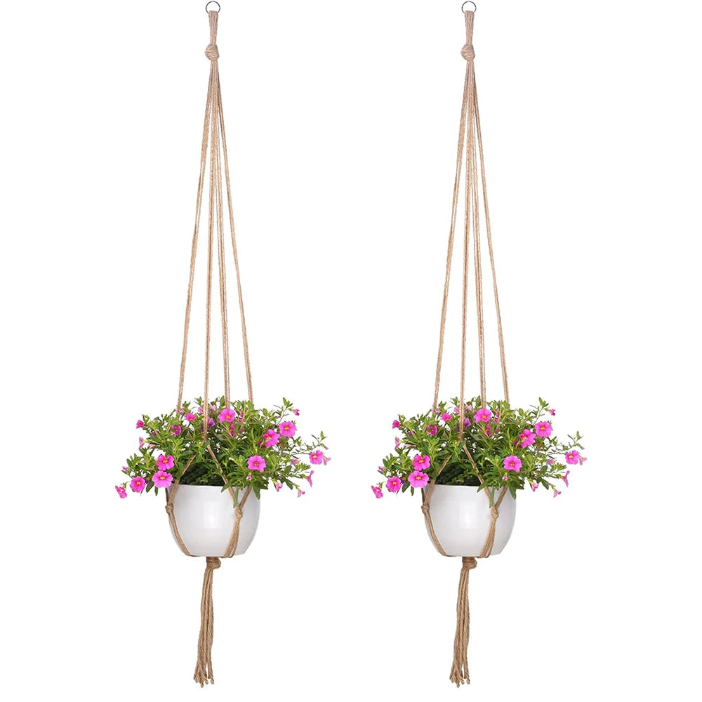 Hand-Woven Cotton Rope Plant Hanger – Indoor & Outdoor Boho Wall Decor