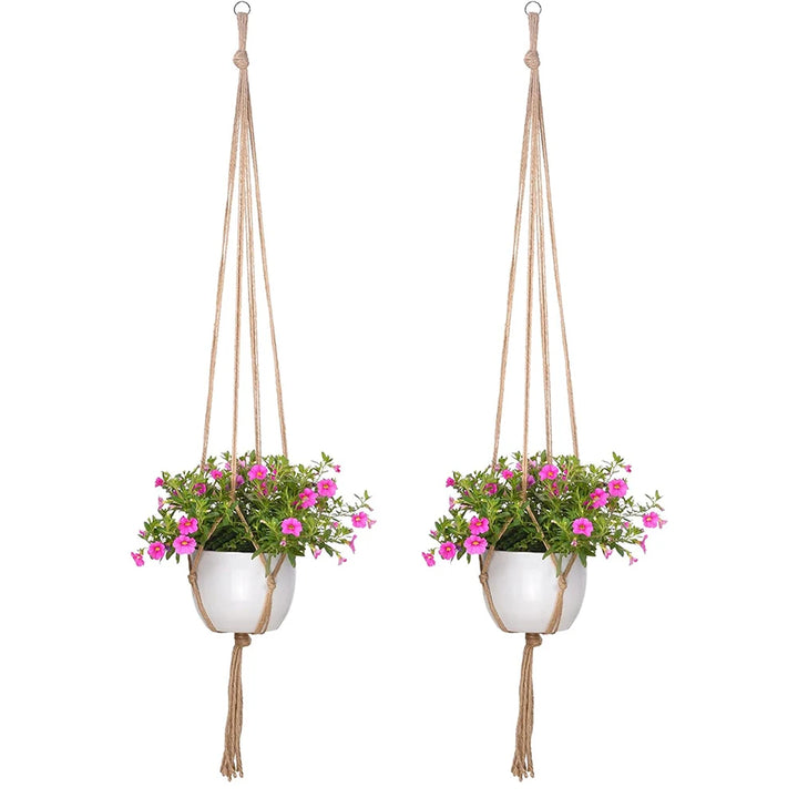 Hand-Woven Cotton Rope Plant Hanger – Indoor & Outdoor Boho Wall Decor