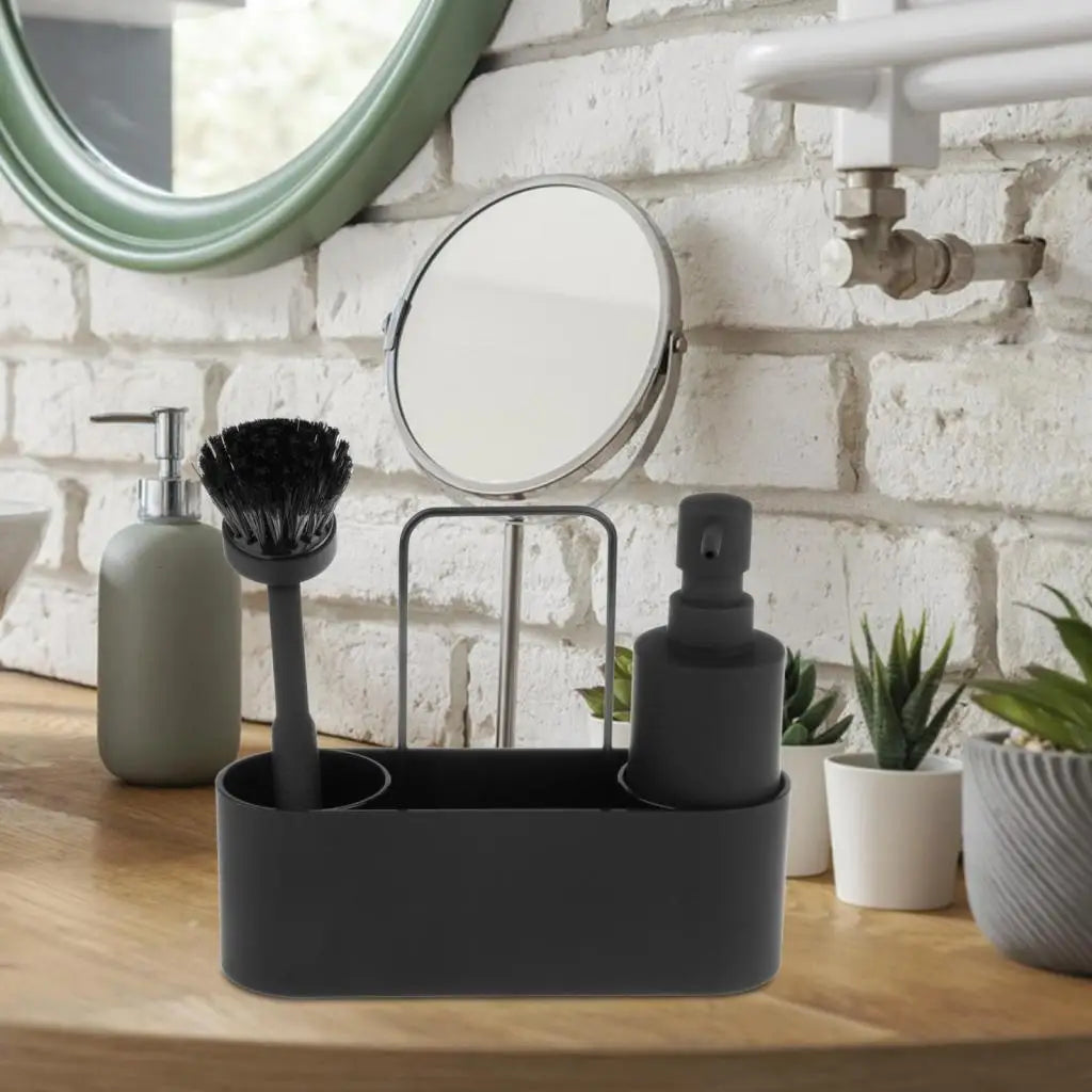 3-in-1 Kitchen Soap Dispenser with Sponge Holder And Brush - Liquid Hand Soap Dispenser for Home Countertop Hotel - ABS Material