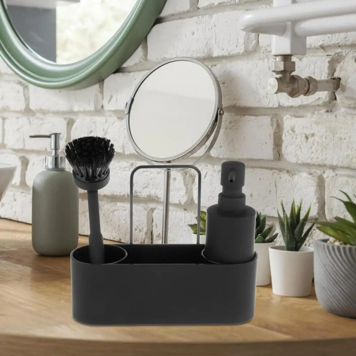 3-in-1 Kitchen Soap Dispenser with Sponge Holder And Brush - Liquid Hand Soap Dispenser for Home Countertop Hotel - ABS Material