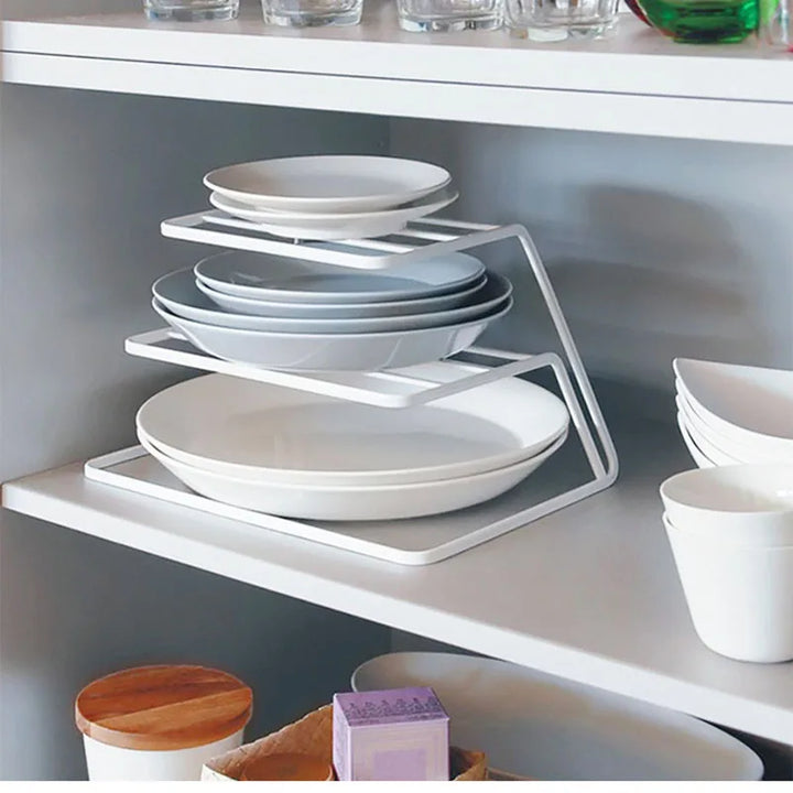 1PC Iron Three-Tier Kitchen Dish Rack Storage Organizer for Plate Tableware Drain Cabinet Layered Shelf