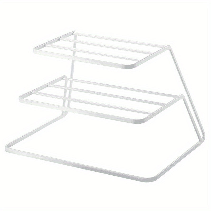 1PC Iron Three-Tier Kitchen Dish Rack Storage Organizer for Plate Tableware Drain Cabinet Layered Shelf