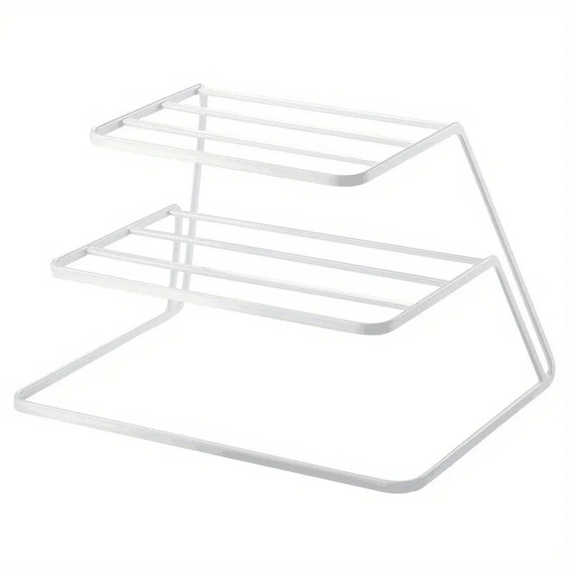 1PC Iron Three-Tier Kitchen Dish Rack Storage Organizer for Plate Tableware Drain Cabinet Layered Shelf