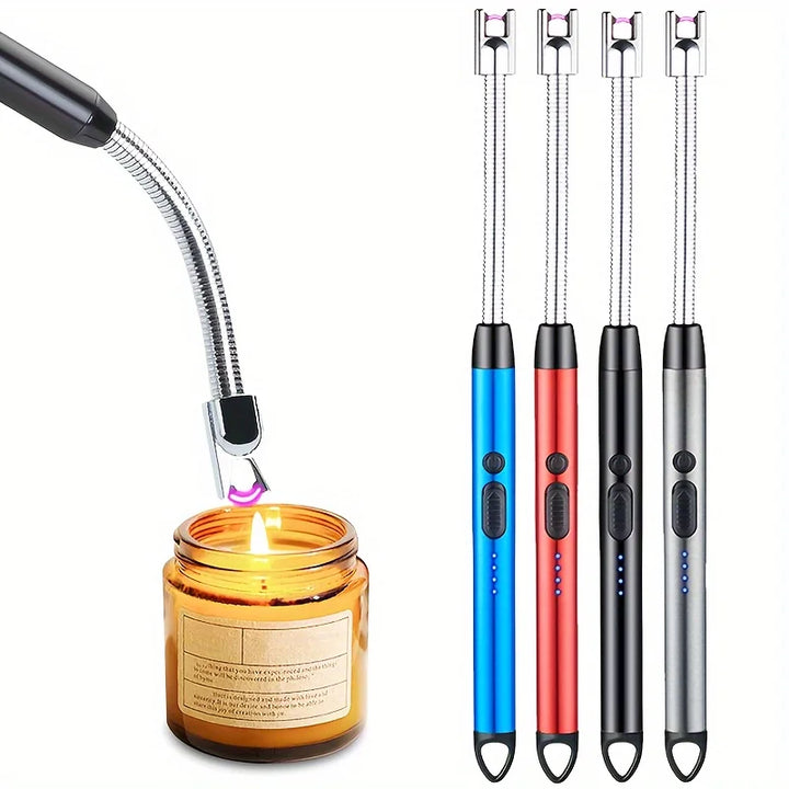 4PC USB Rechargeable Arc Lighters – 360° Flameless Windproof for Candles, BBQ & Camping