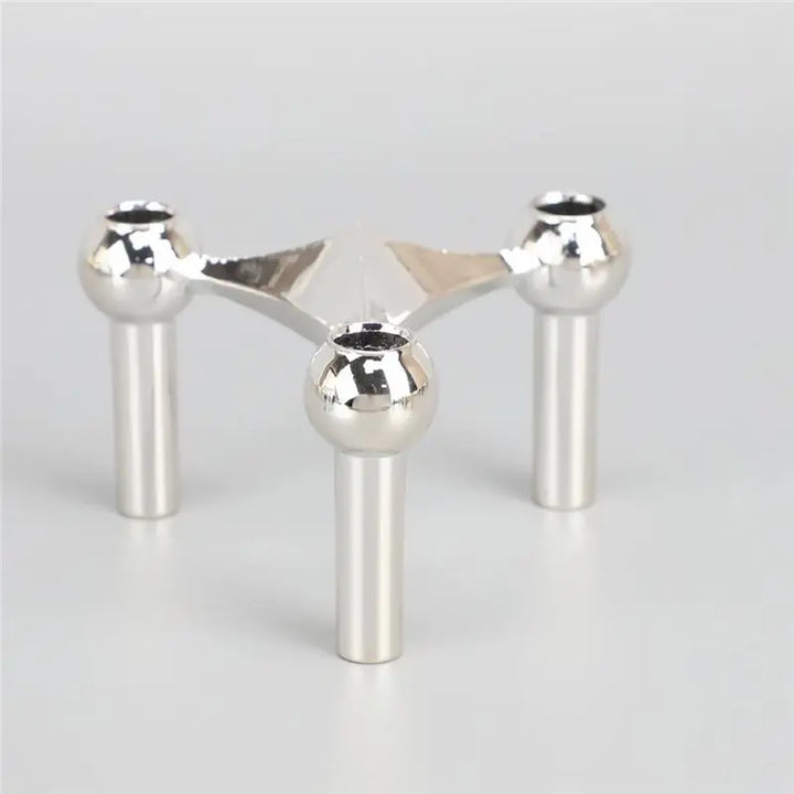 Nordic silver metal candle holder