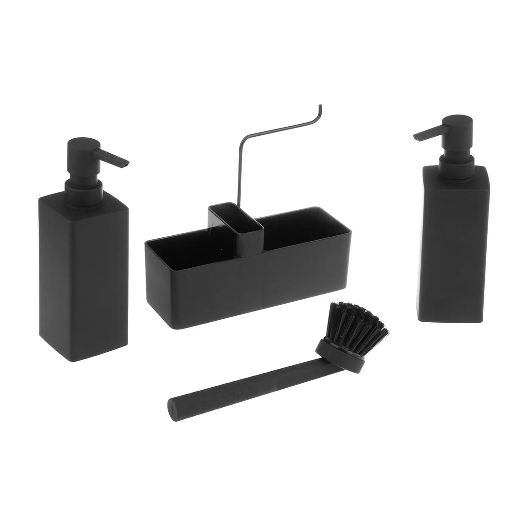 3-in-1 Kitchen Soap Dispenser with Sponge Holder And Brush - Liquid Hand Soap Dispenser for Home Countertop Hotel - ABS Material