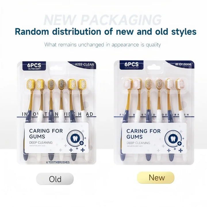 Soft Adult Toothbrush – Wide Head, Ultra-Fine Bristles for Gum Care & Travel