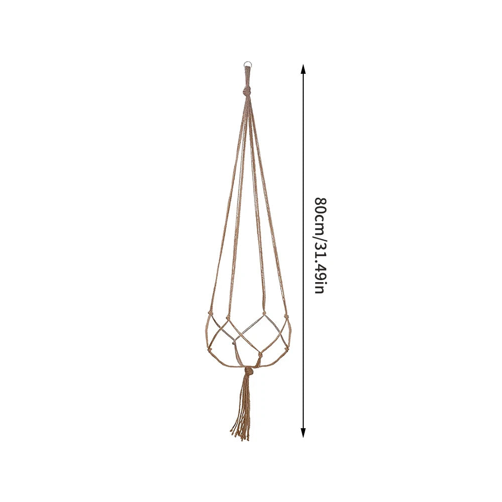Hand-Woven Cotton Rope Plant Hanger – Indoor & Outdoor Boho Wall Decor