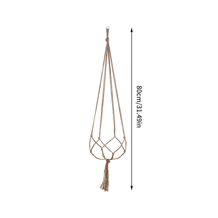 Hand-Woven Cotton Rope Plant Hanger – Indoor & Outdoor Boho Wall Decor