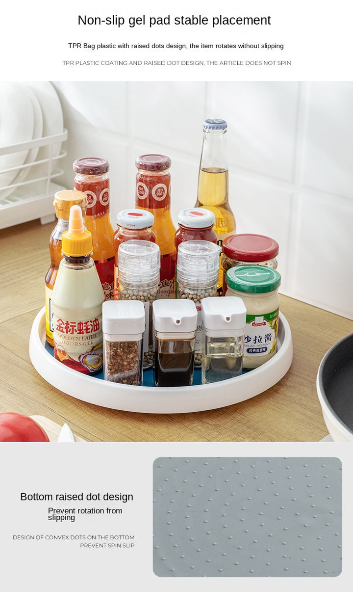 360° Rotating Spice Rack – Anti-Slip Round Organizer for Kitchen & Cabinet (1/4Pcs)