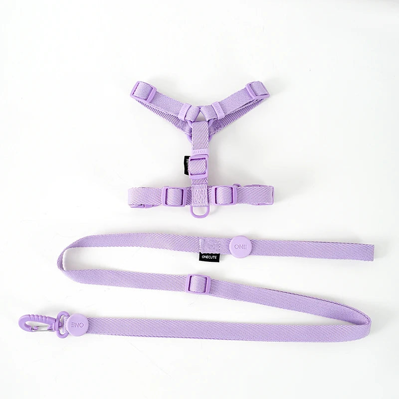 Adjustable Pet Harness Set – Reflective Macaron Style for Small Dogs & Cats