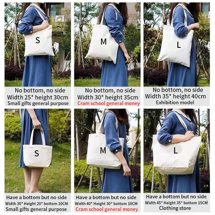 Custom Printed Logo Canvas Tote Bag Thickened 3D Linen Shopping Bag Eco-Friendly Wholesale Customizable Handbag