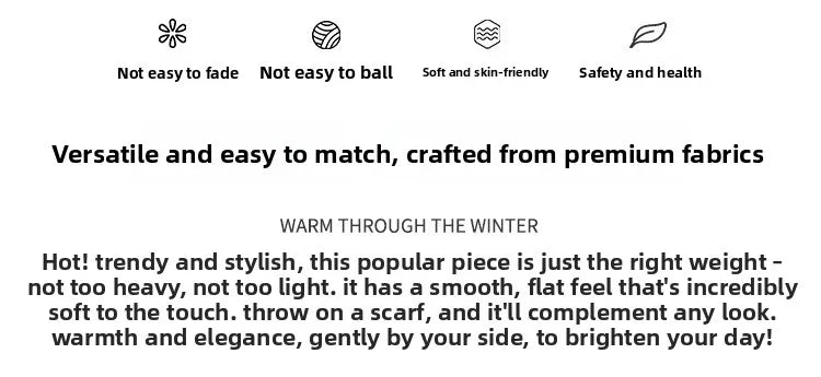 Ladies 100% Pure Wool Scarf Versatile Simple Design Warm Solid Color Shawl for Autumn Winter Commute