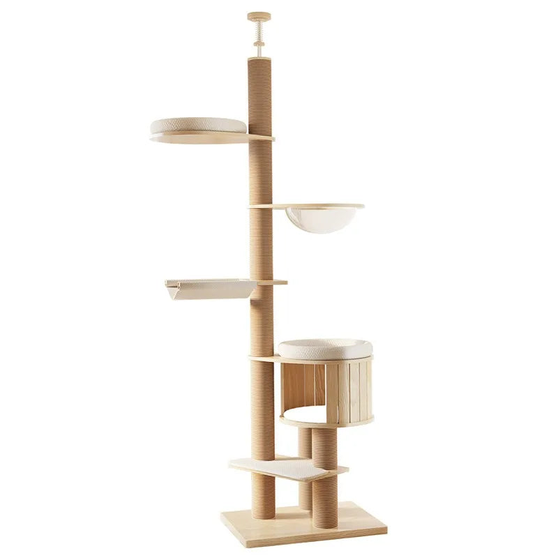YXT Cat Tree – Floor-to-Ceiling Tower with Nest & Perch
