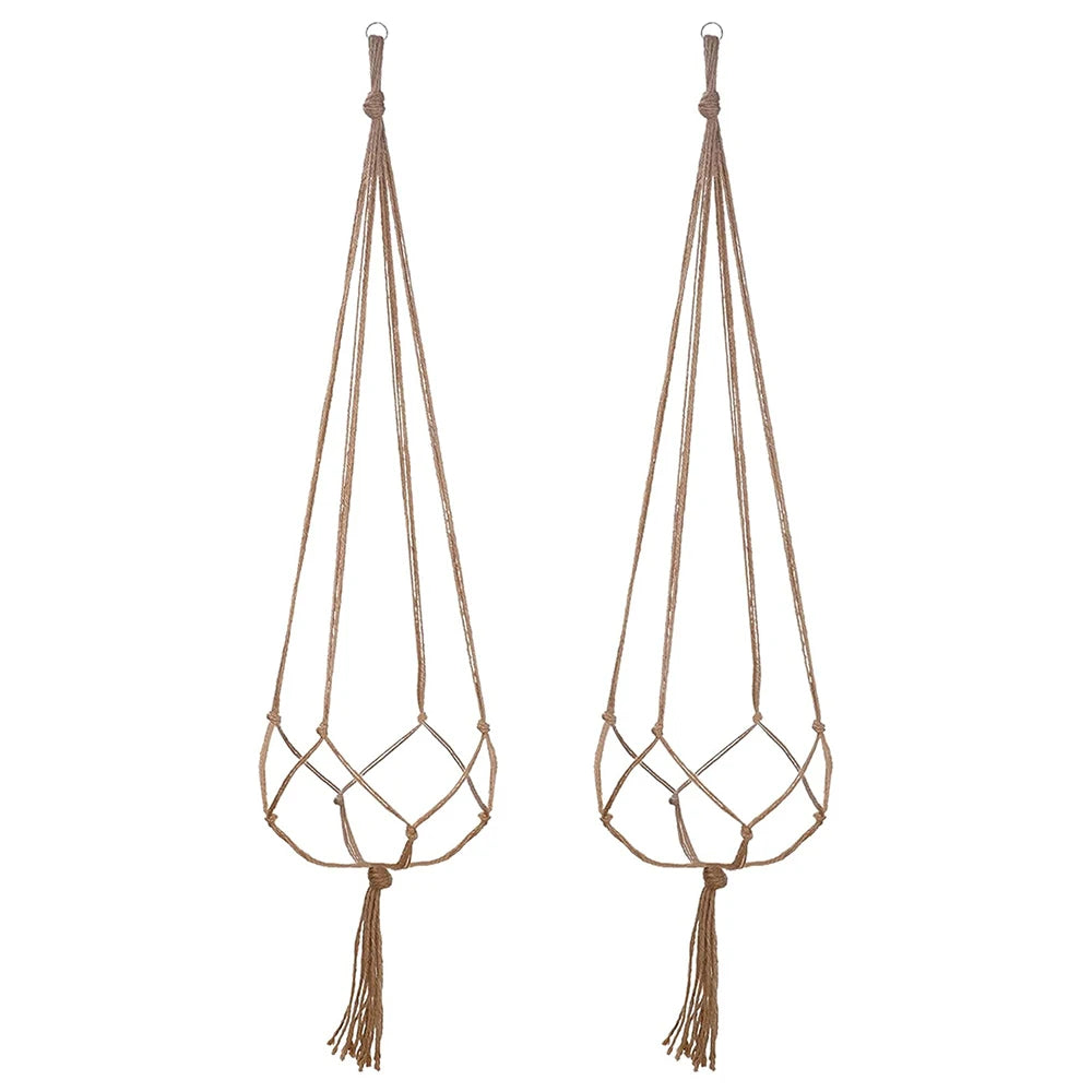 Hand-Woven Cotton Rope Plant Hanger – Indoor & Outdoor Boho Wall Decor