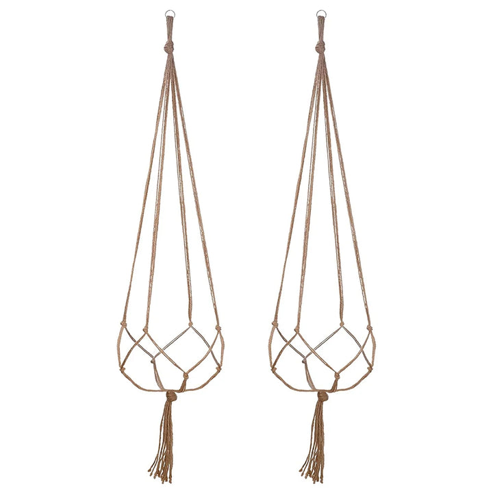 Hand-Woven Cotton Rope Plant Hanger – Indoor & Outdoor Boho Wall Decor
