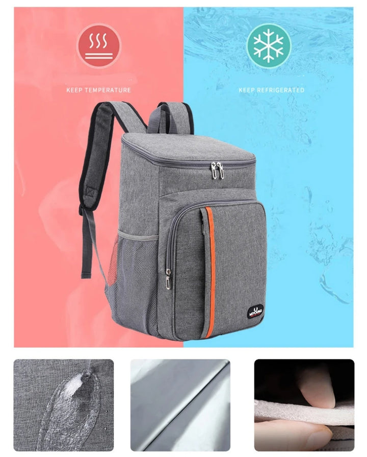 18L Portable Thermal Lunch Bag Waterproof Insulated Food Box Durable Oxford Cloth Cooler Ice Case for Camping And Picnics