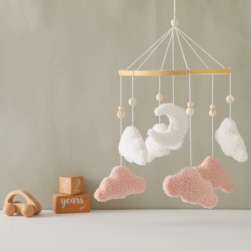 Cartoon Bear Crib Mobile – Soft Felt Music Bell for Newborns