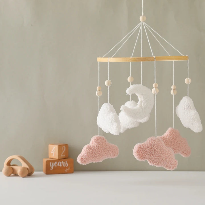 Cartoon Bear Crib Mobile – Soft Felt Music Bell for Newborns