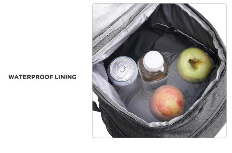 18L Portable Thermal Lunch Bag Waterproof Insulated Food Box Durable Oxford Cloth Cooler Ice Case for Camping And Picnics