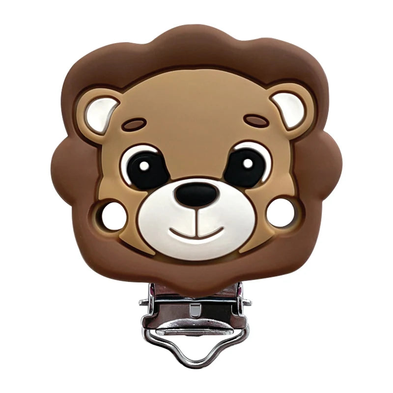 Lion Baby Teether Set – 1/3/10pcs Silicone Beads & Pacifier Chain