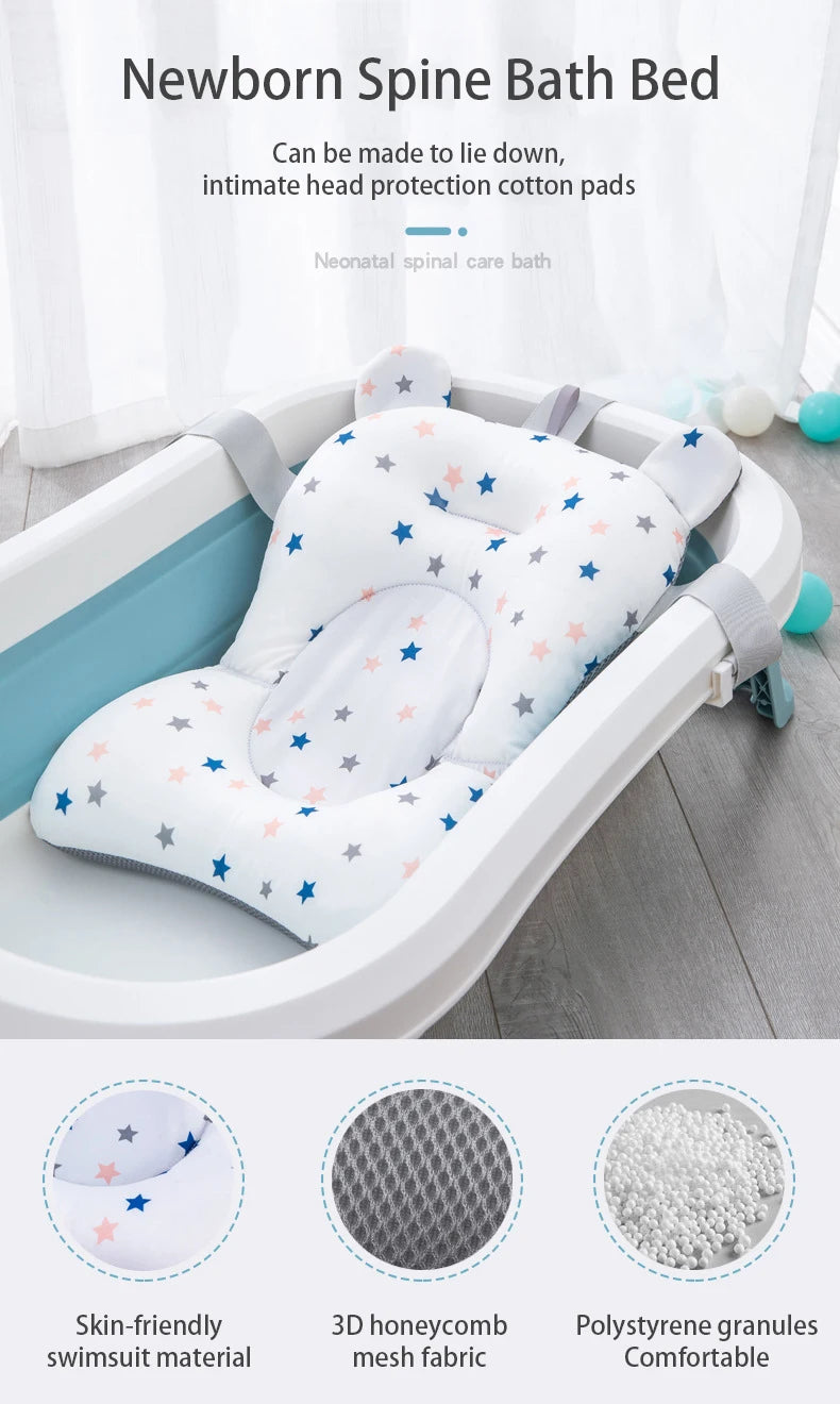 Baby Bath Support Pad – Foldable, Floating & Adjustable Cushion for Newborns