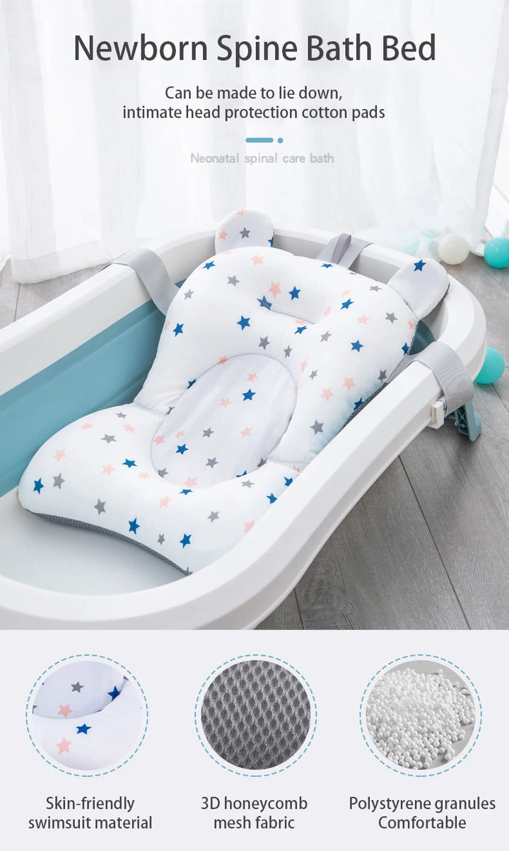 Baby Bath Support Pad – Foldable, Floating & Adjustable Cushion for Newborns