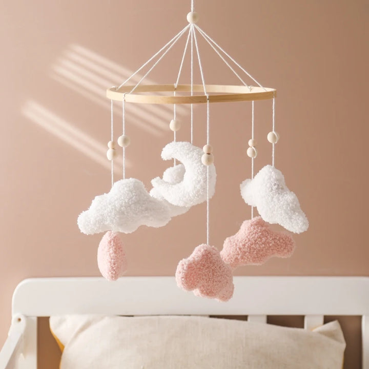 Cartoon Bear Crib Mobile – Soft Felt Music Bell for Newborns
