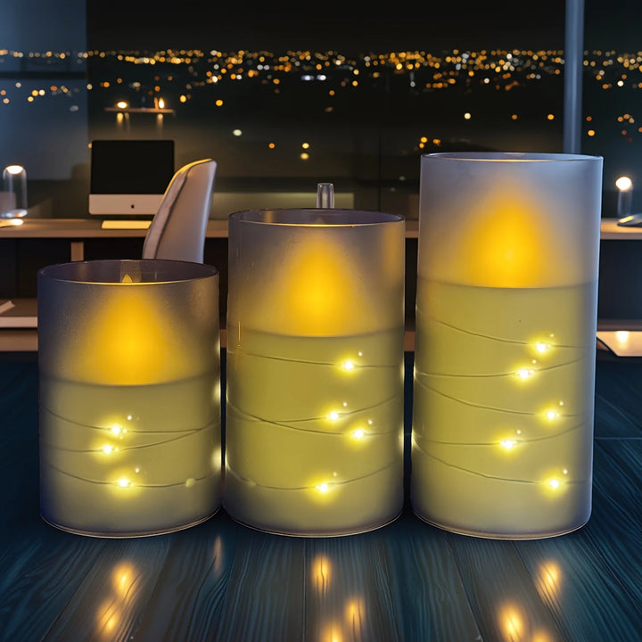 LED Acrylic Candle Set – Remote-Controlled Flameless Lights with Timer for Christmas & Weddings