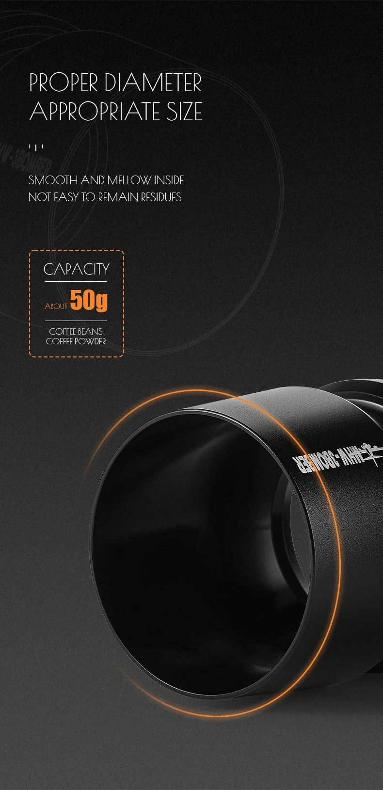 MHW-3BOMBER Espresso Dosing Cup with Stirrer