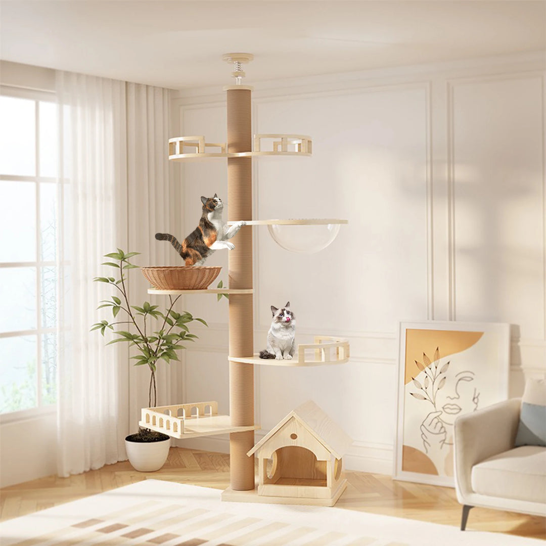 YXT Cat Tree – Floor-to-Ceiling Tower with Nest & Perch