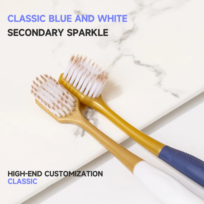Soft Adult Toothbrush – Wide Head, Ultra-Fine Bristles for Gum Care & Travel