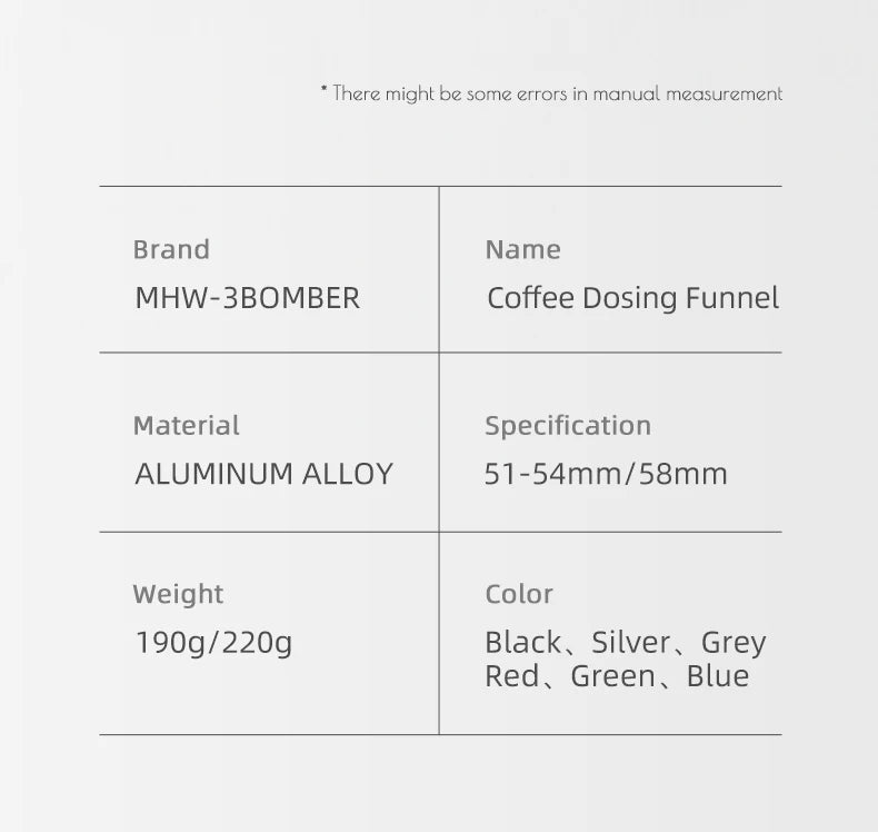 MHW-3BOMBER Espresso Dosing Cup with Stirrer