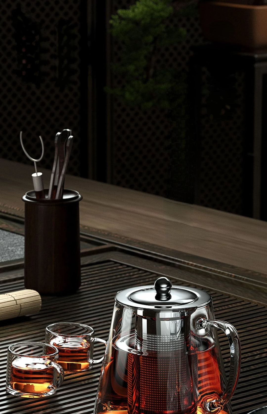 Heat Resistant Glass Teapot 401-500ml with Stainless Steel Tea Strainer Infuser Kung Fu Tea Set for Puer Oolong Flower Kettle