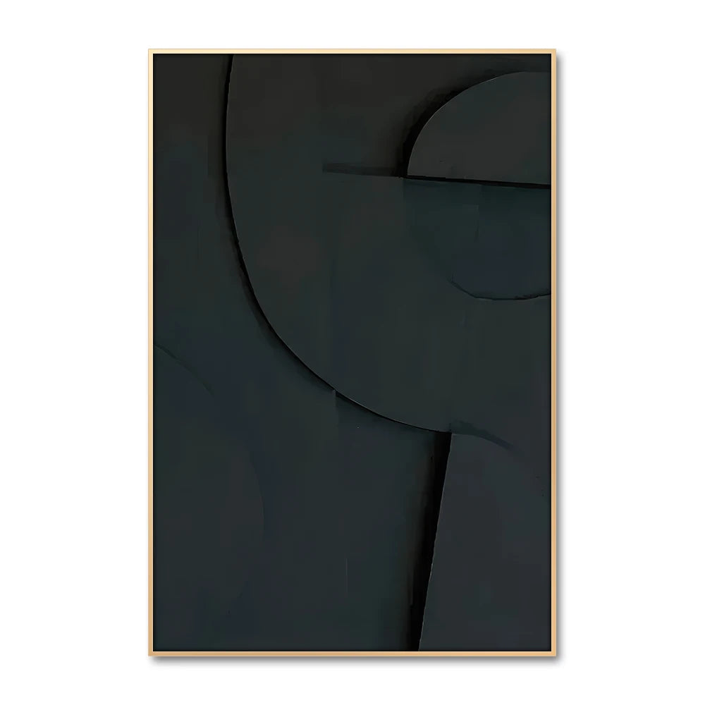 Abstract 2D Flat Poster Black Grey White Canvas Print Wall Art Modern Stone Effect Decor Painting for Bedroom Living Room Office