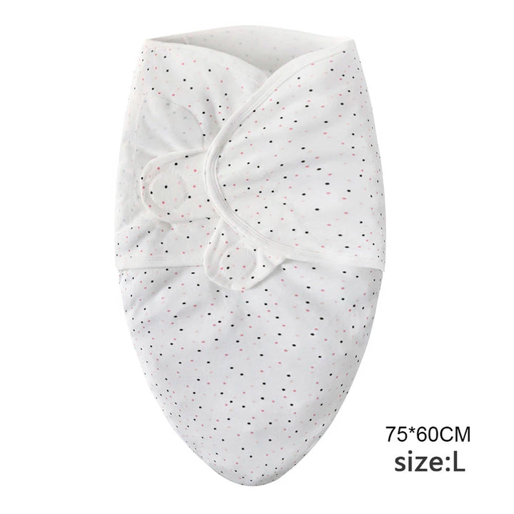 Baby Swaddle & Hat Set – Soft Cartoon Cotton for 0–6 Months