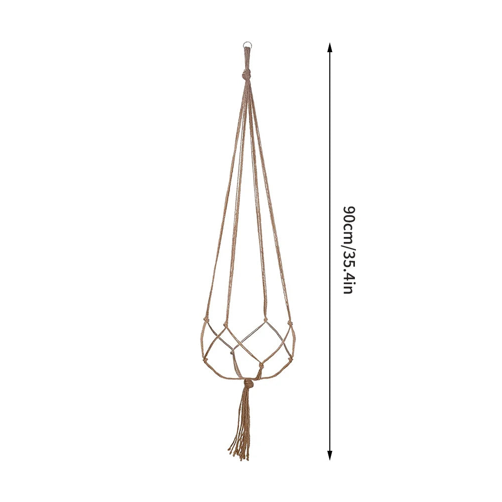 Hand-Woven Cotton Rope Plant Hanger – Indoor & Outdoor Boho Wall Decor