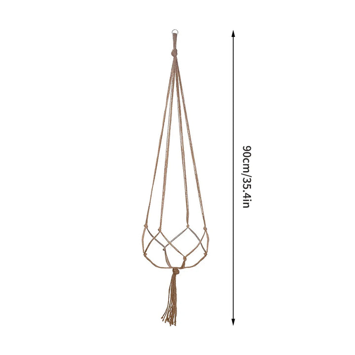 Hand-Woven Cotton Rope Plant Hanger – Indoor & Outdoor Boho Wall Decor