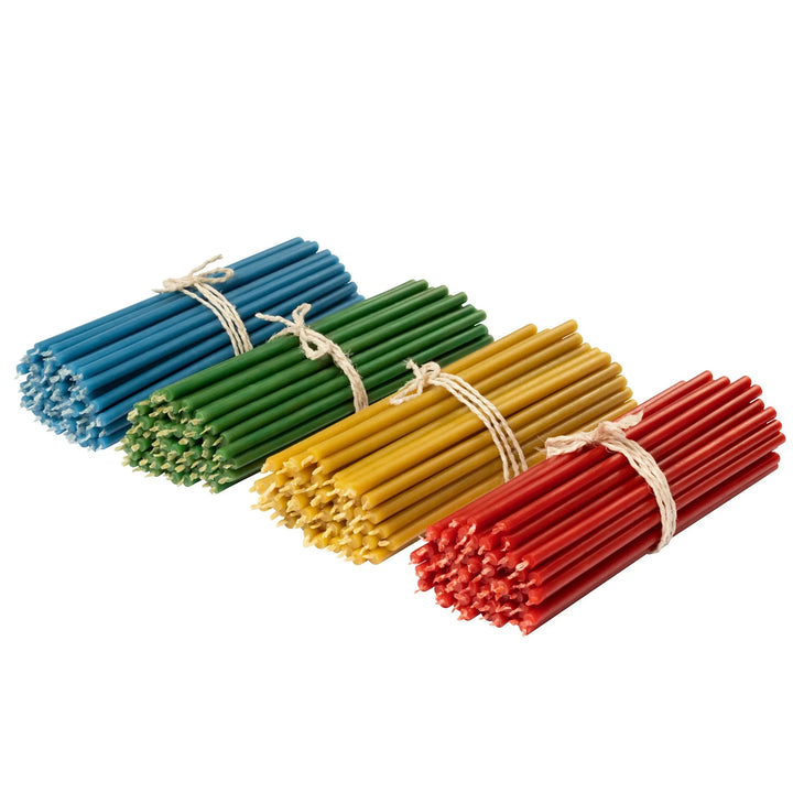 25PCS Natural Beeswax Hanukkah Candles – Thin Tapered, Unscented Honey Wax for Rituals & Celebrations