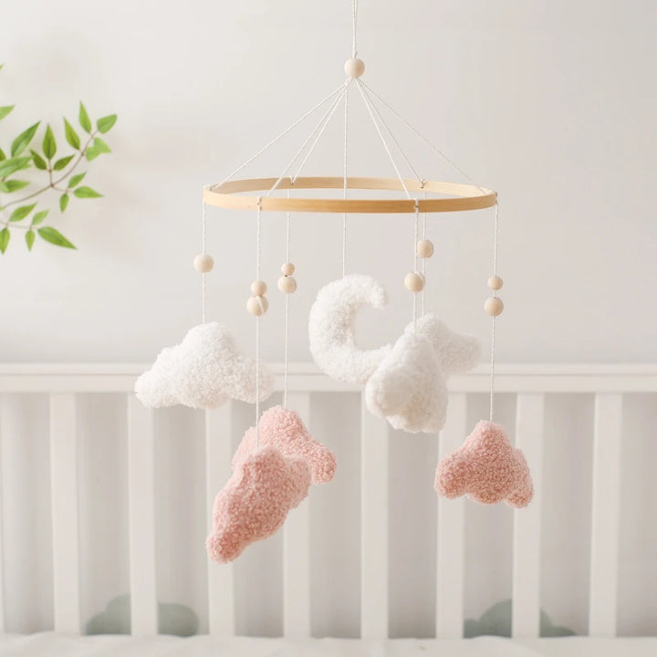 Cartoon Bear Crib Mobile – Soft Felt Music Bell for Newborns