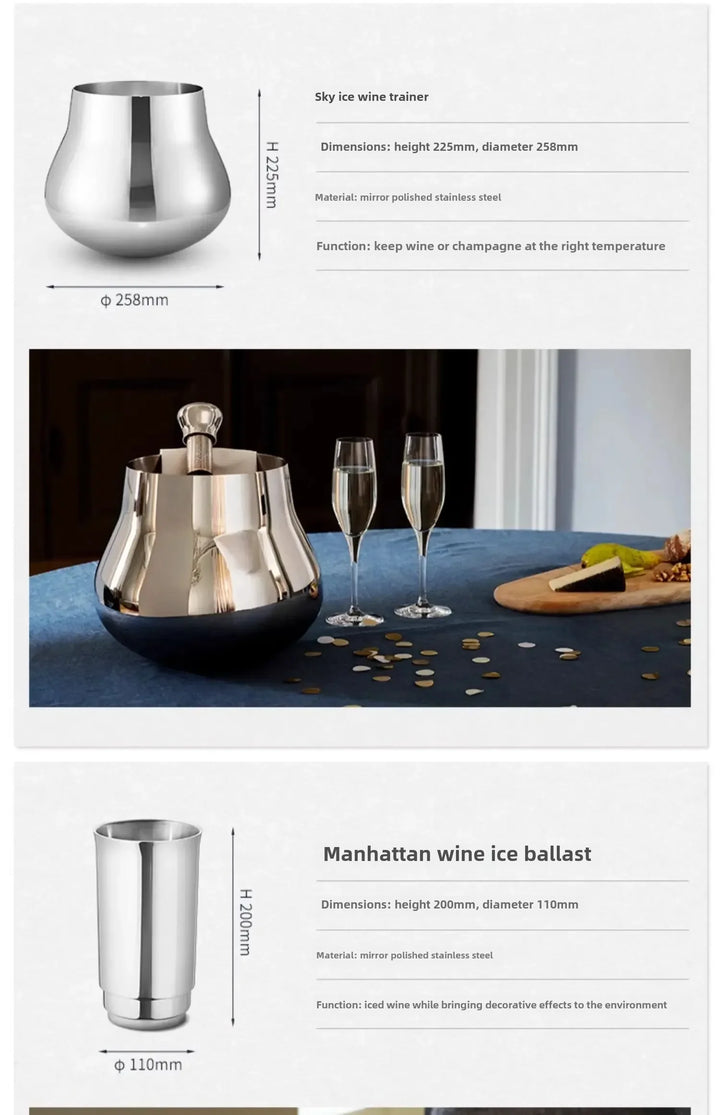 Stainless steel ice bucket