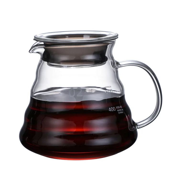 Heat Resistant Clear Glass Coffee Pot 360/600/800ml with Lid Pour over Espresso Maker Sharing Kettle Espresso Maker Accessories