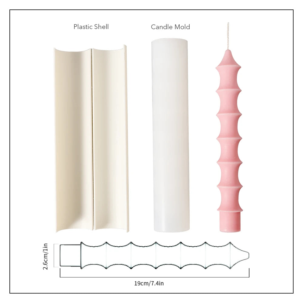 Twisted Spiral Taper Candle Mold Silicone Non-Stick Flexible DIY Aromatic Handmade Candle Making Supplies Room Decor