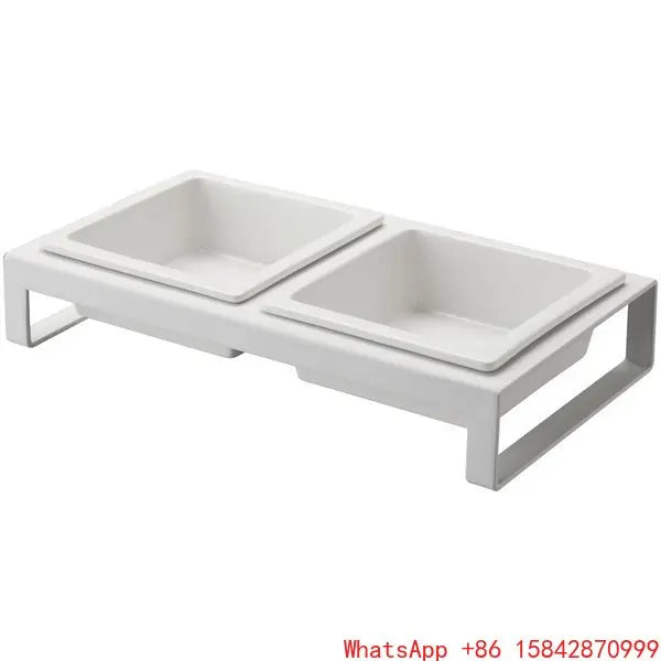 Cat plate double bowl cat pet supplies