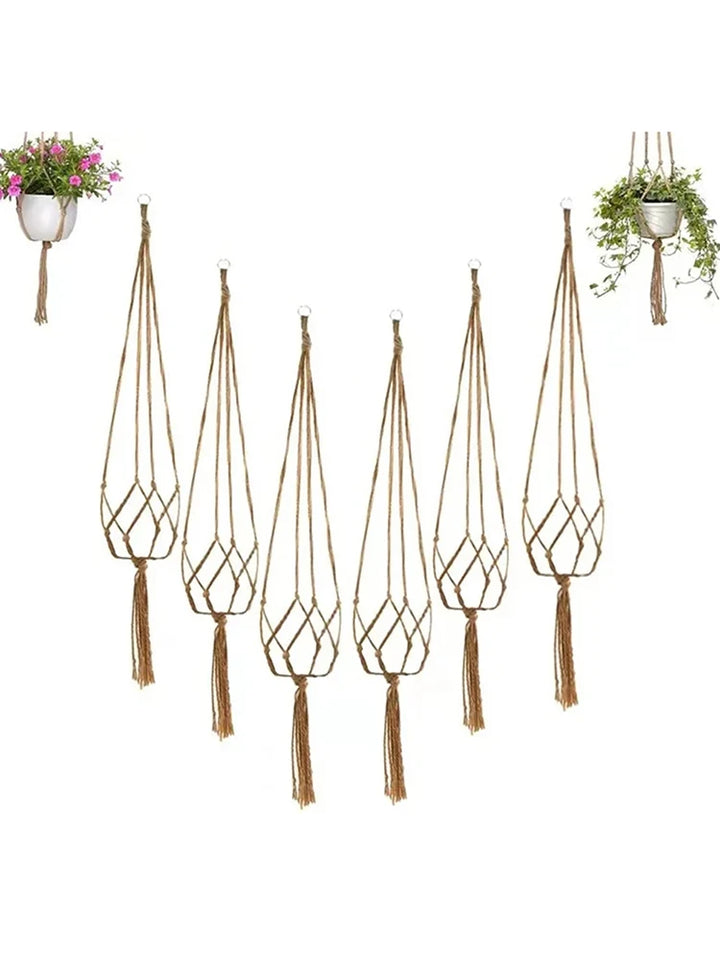 Hand-Woven Cotton Rope Plant Hanger – Indoor & Outdoor Boho Wall Decor