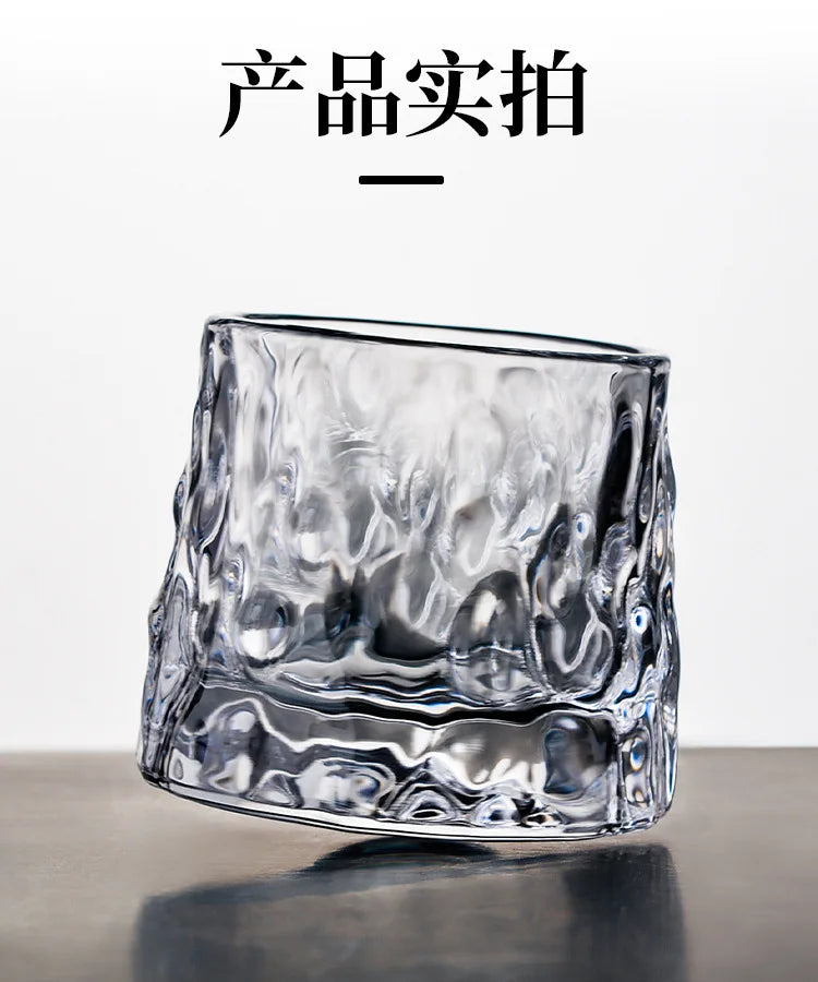 Thickened rotating crystal glass wine glass ins wind Nordic whisky glass creative personality foreign wine tumbler cup