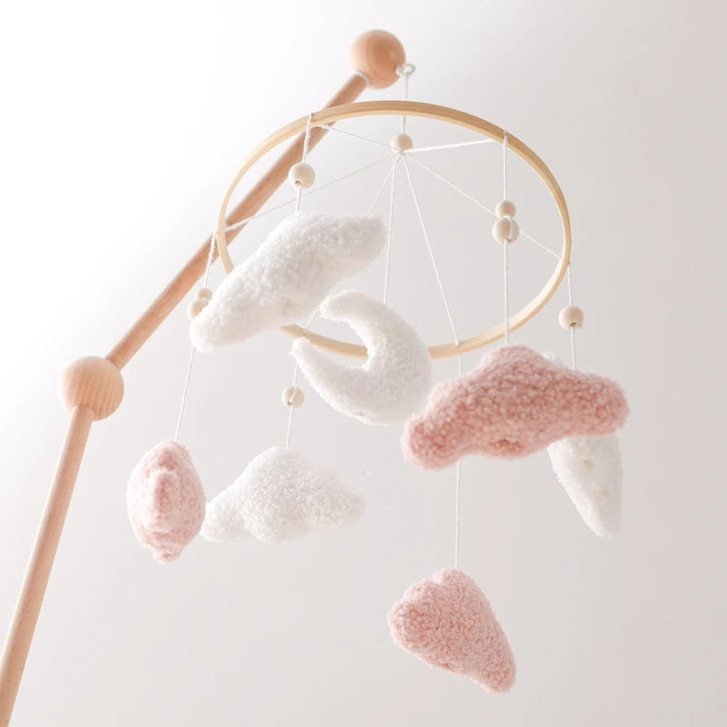 Cartoon Bear Crib Mobile – Soft Felt Music Bell for Newborns