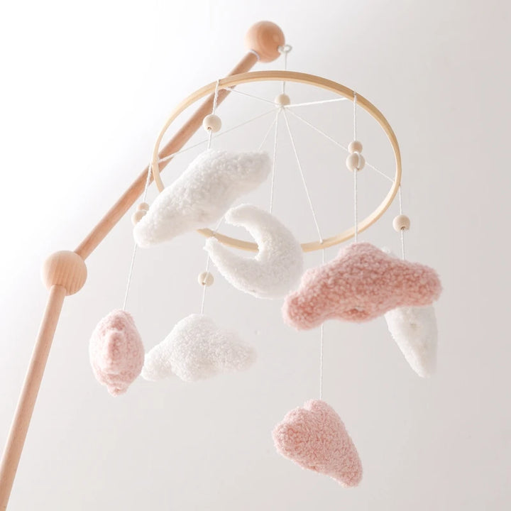 Cartoon Bear Crib Mobile – Soft Felt Music Bell for Newborns