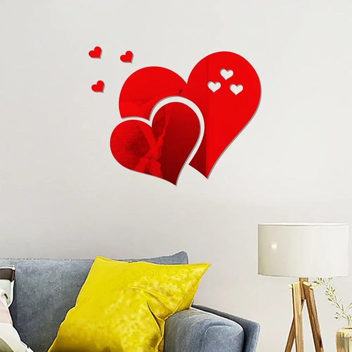 Acrylic Heart Wall Stickers – Self-Adhesive LOVE Decals for Wedding & Home Decor